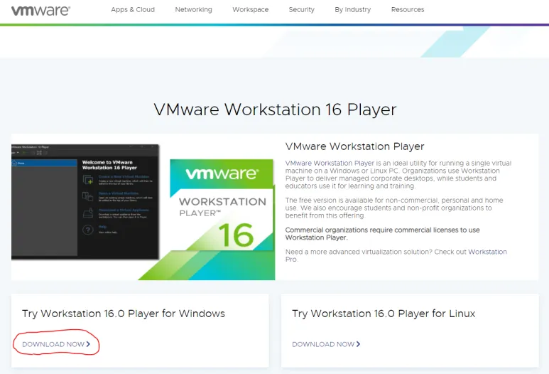 VMware Workstation Player 다운로드 및 설치