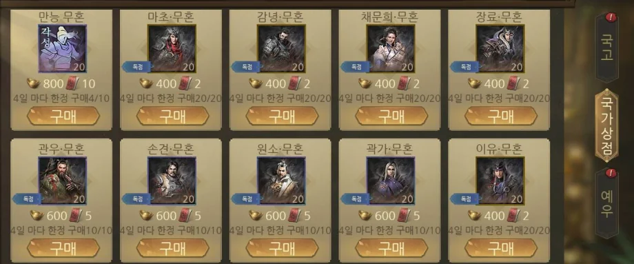 킹덤삼국 초보자 공략, 물자 조달과 국고 분배
