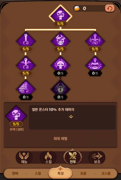 테일드데몬슬레이어, 특성 테크트리 추천 공략