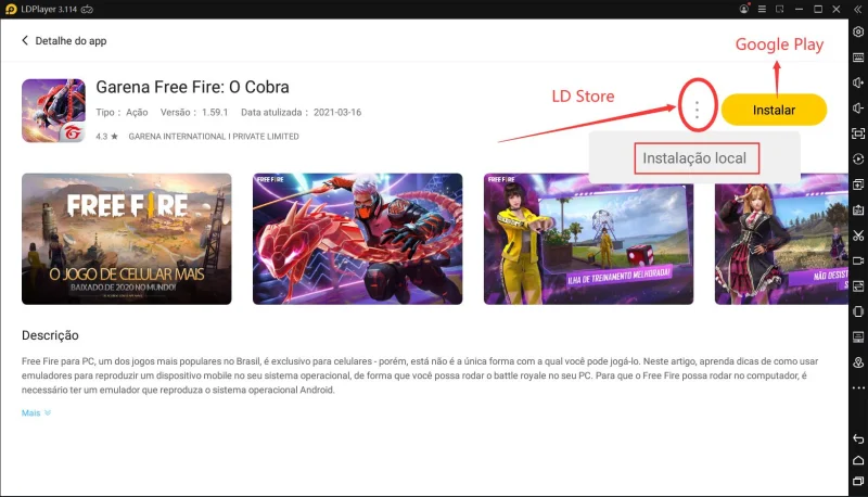 Qual é a diferença entre Google Play Store e LD Store ?