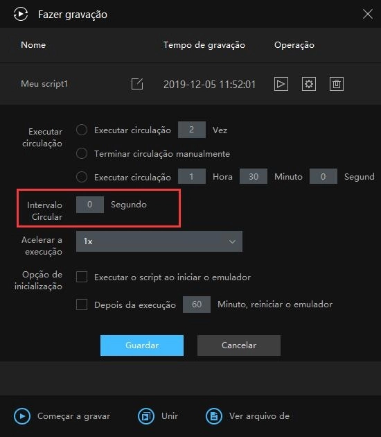 Guia para usuário - Como usar o Gravador de operações para gravar scripts