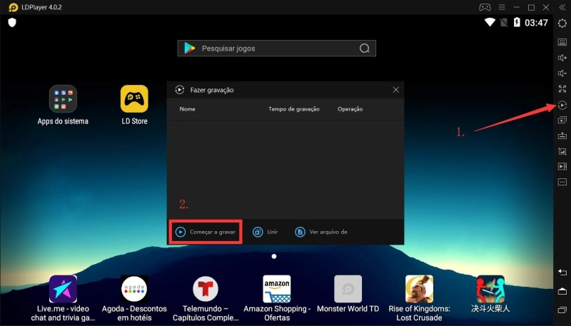 Guia para usuário - Como usar o Gravador de operações para gravar scripts