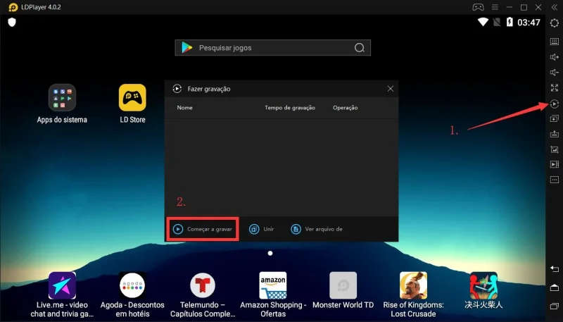 Guia para usuário - Como usar o Gravador de operações para gravar scripts