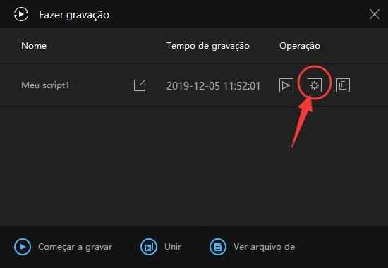 Guia para usuário - Como usar o Gravador de operações para gravar scripts