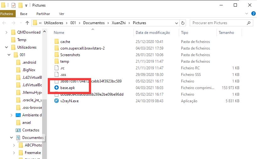 Como obter arquivos de APK de jogos ou aplicativos instalados no emulador ?