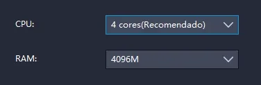 Como configurar a RAM e a CPU corretamente para o seu emulador