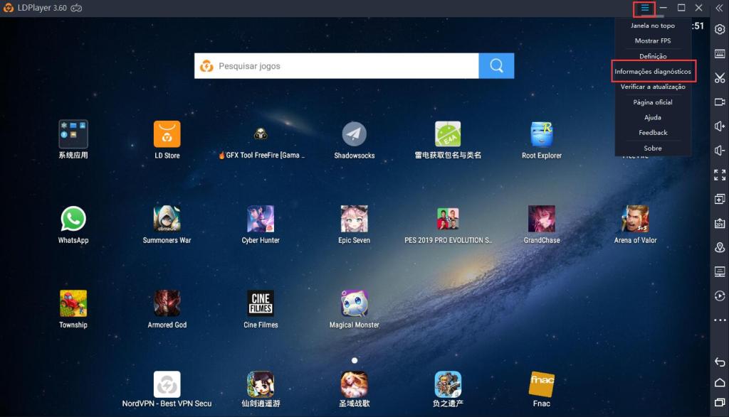 Como ver as configurações de PC no LDPlayer?