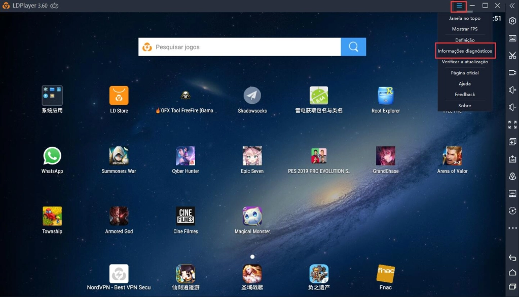 Como ver as configurações de PC no LDPlayer?