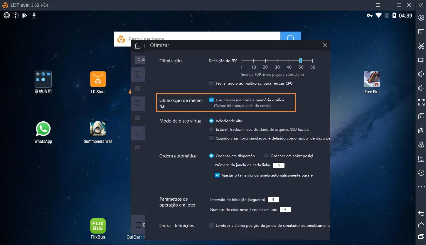Jogar jogos a maior taxa de quadros por segundo(FPS) em LDPlayer