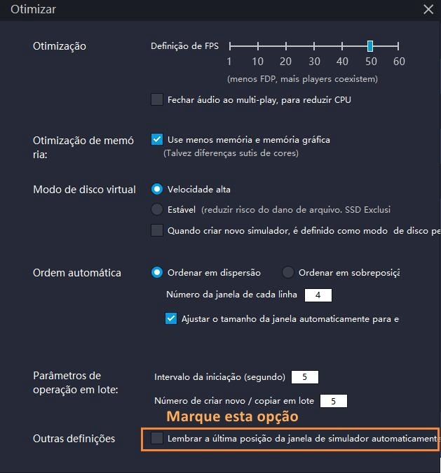 Manter sempre posição e tamanho das janelas em LDPlayer
