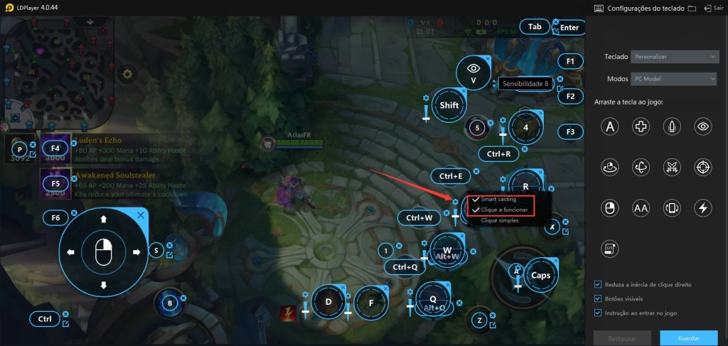 Introdução do teclados de League of Legends: Wild Rift 