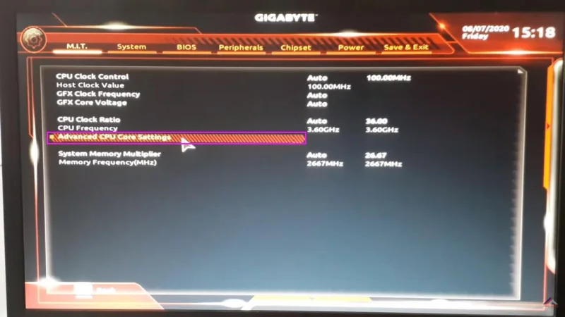Habilitar Tecnologia de Virtualização (VT) - GIGABYTE