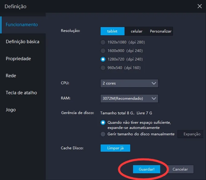 Como configurar a RAM e a CPU corretamente para o seu emulador