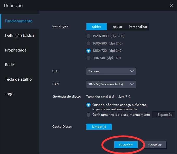 Como configurar a RAM e a CPU corretamente para o seu emulador