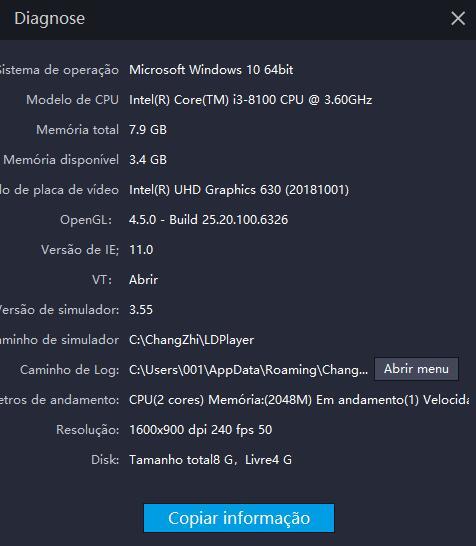 Como ver as configurações de PC no LDPlayer?
