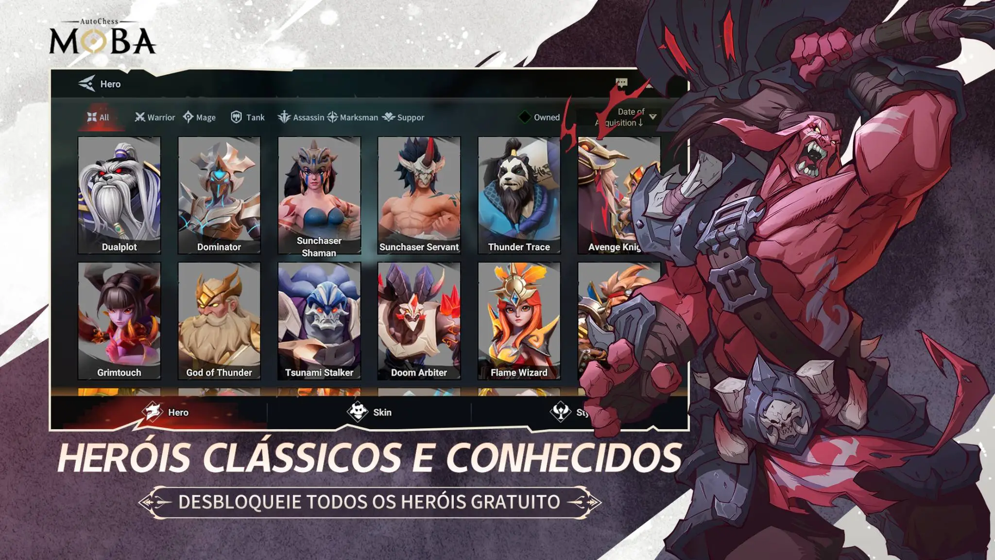 Inicie confrontos épicos e escolha seu herói em AutoChess Moba!