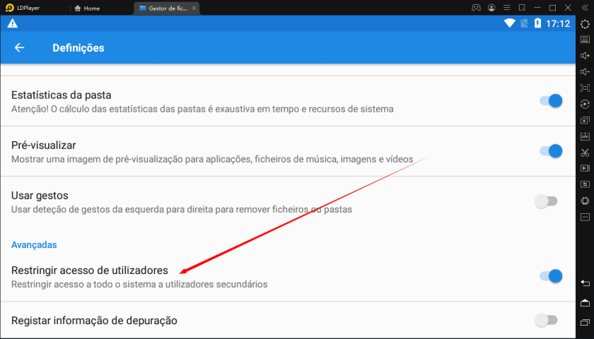 Como transferir arquivos entre o PC e o LDPlayer