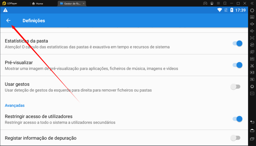 Como transferir arquivos entre o PC e o LDPlayer