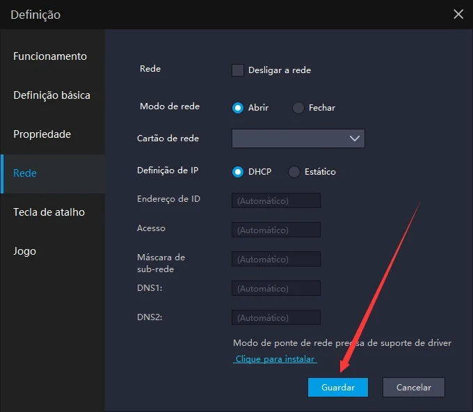 Como resolver a falta de rede no emulador