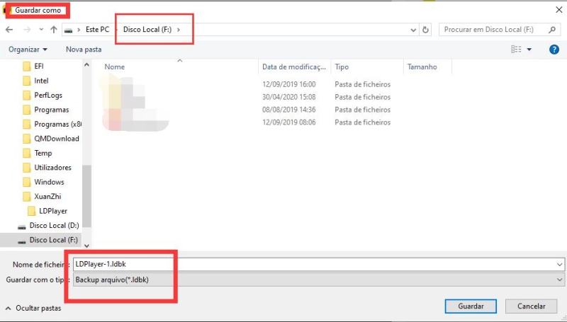 Como fazer backup e restauração no emulador ?