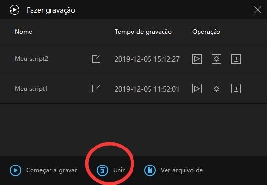 Guia para usuário - Como usar o Gravador de operações para gravar scripts