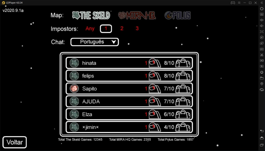 Among Us: Instrução de jogo