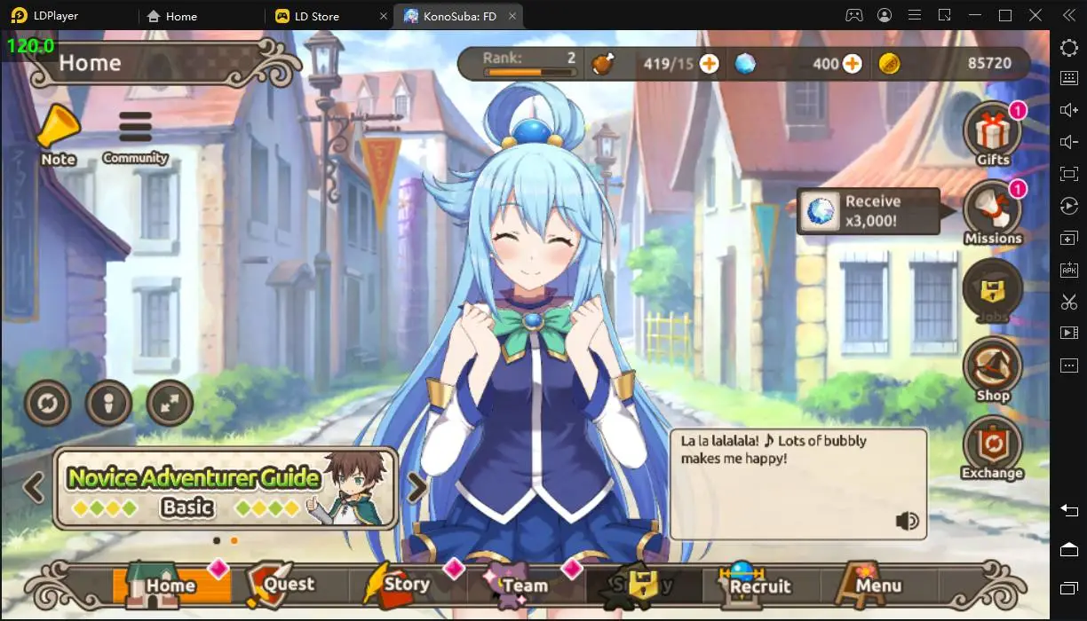 Baixe e jogue KonoSuba: Dias fantásticos no pc com 120 FPS !