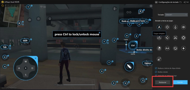 Como restaurar teclado predefinido?