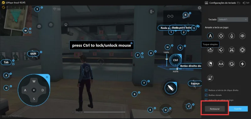 Como restaurar teclado predefinido?