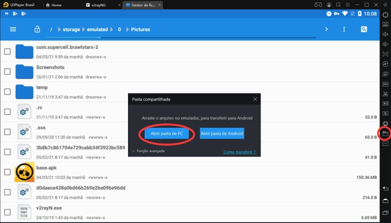 Como obter arquivos de APK de jogos ou aplicativos instalados no emulador ?