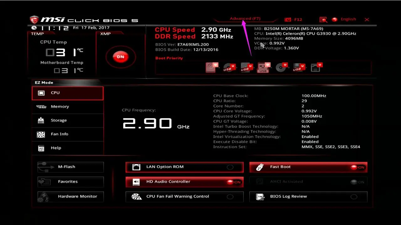 Habilitar Tecnologia de Virtualização (VT) - MSI