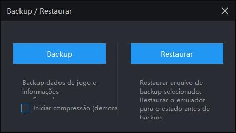 Como fazer backup e restauração no emulador ?