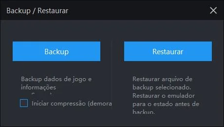 Como fazer backup e restauração no emulador ?