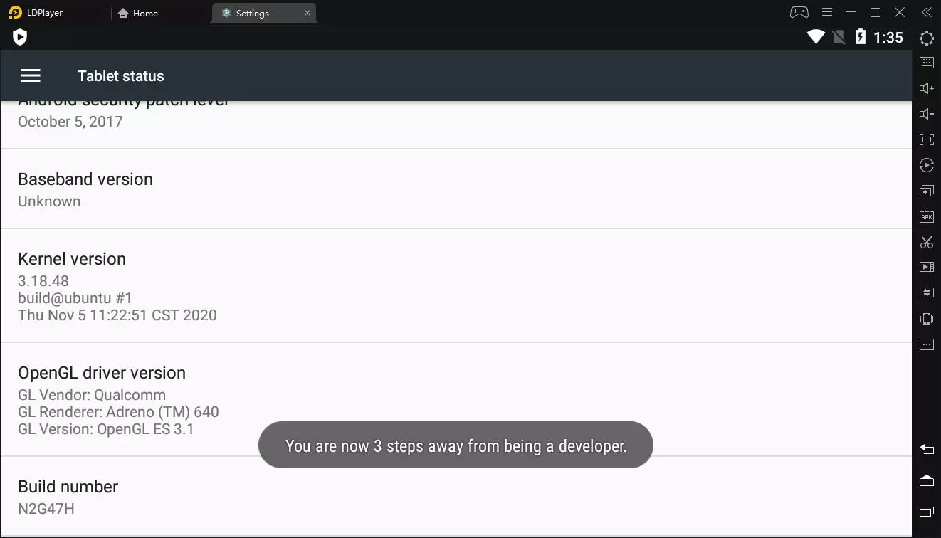 Como obter permissão de desenvolvedor no LDPlayer ?