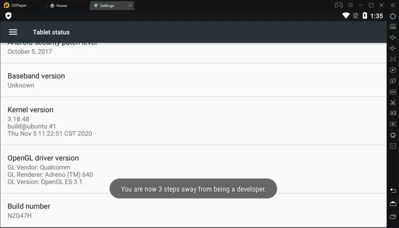 Como obter permissão de desenvolvedor no LDPlayer ?
