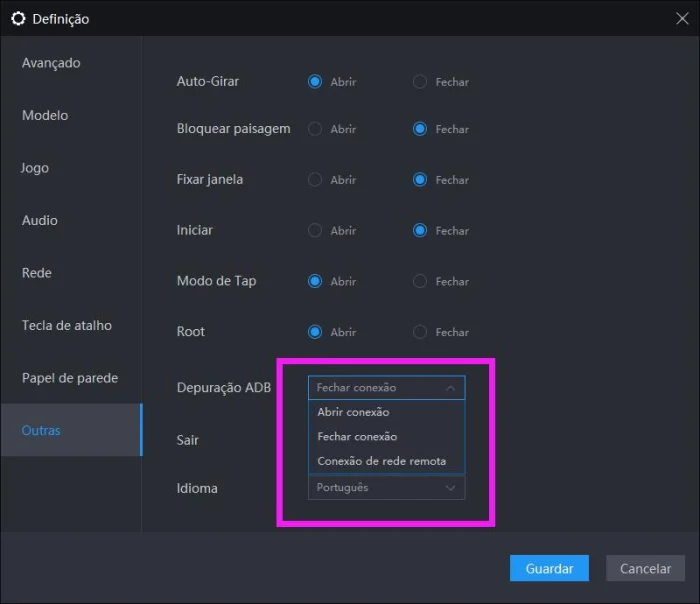 As permissões de Root e ADB são desativadas após V3.102 e V4.0.37