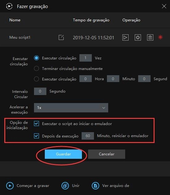 Guia para usuário - Como usar o Gravador de operações para gravar scripts
