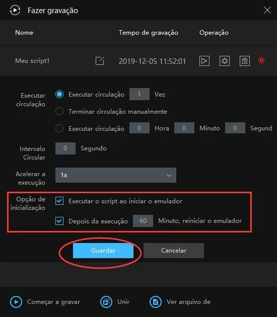 Guia para usuário - Como usar o Gravador de operações para gravar scripts