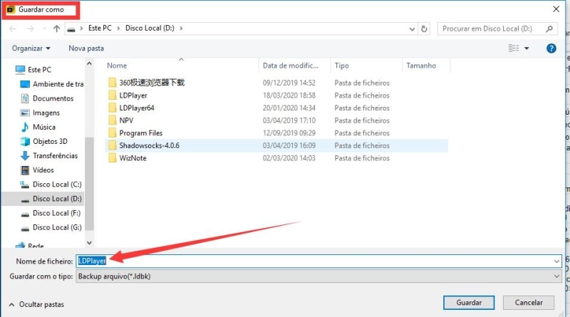 Como guardar os dados de emulador no pendriver ou outro ficheiro ?