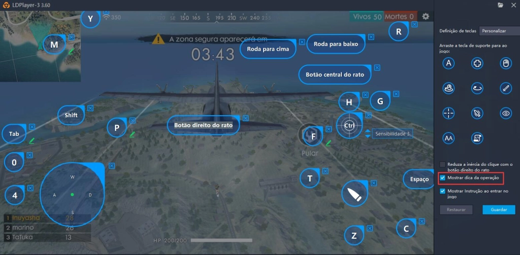 Como esconde as teclas padrão dos jogos em LDPlayer