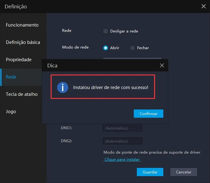 Como resolver a falta de rede no emulador 