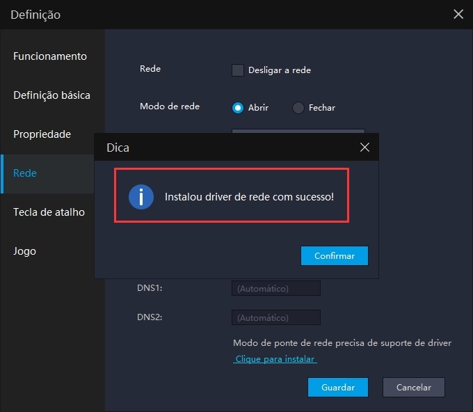 Como resolver a falta de rede no emulador 