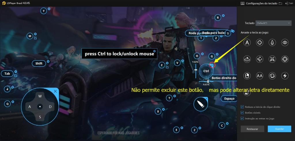 Como restaurar teclado predefinido?