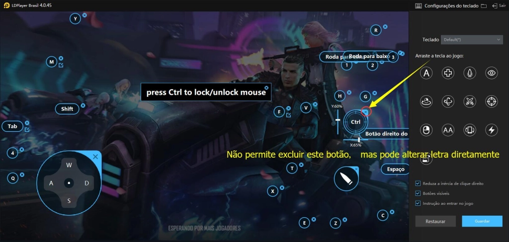 Como restaurar teclado predefinido?