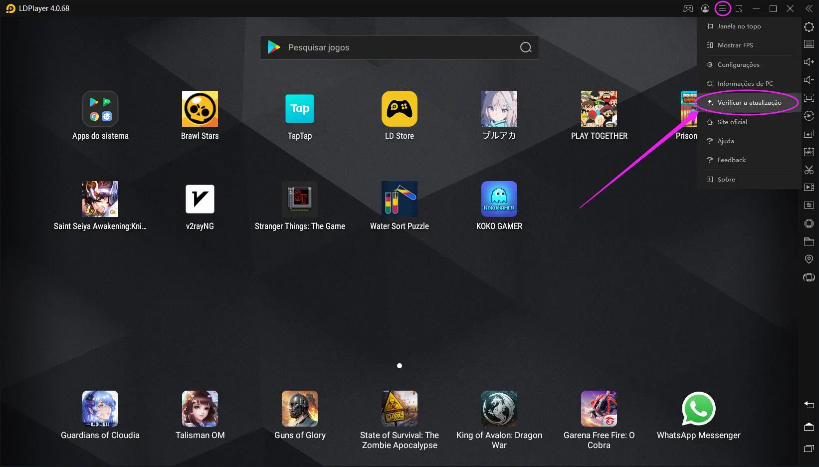 Como verificar versão mais recente de LDPlayer?