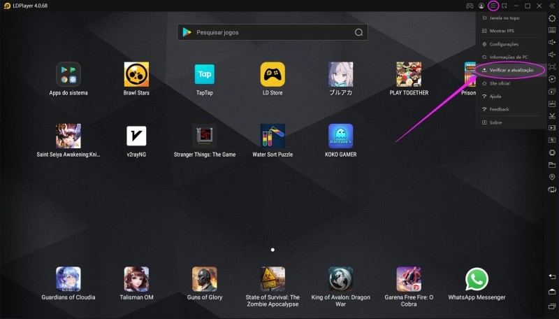 Como verificar versão mais recente de LDPlayer?