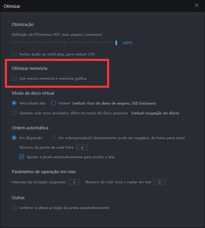 Configurações de alto FPS para jogos Android no emulador