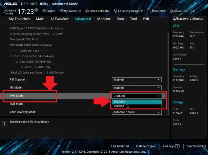 Como habilitar VT (Tecnologia de virtualização) ?