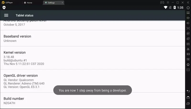 Como obter permissão de desenvolvedor no LDPlayer ?
