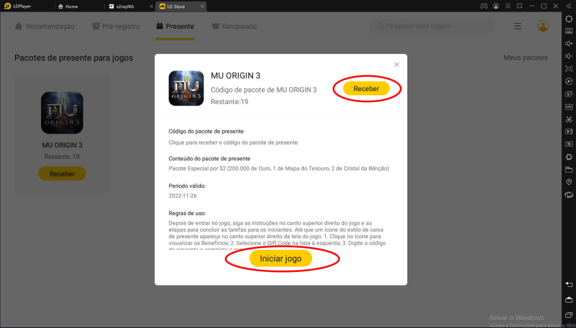 MU ORIGIN 3 Código de pacote de MU ORIGIN 3